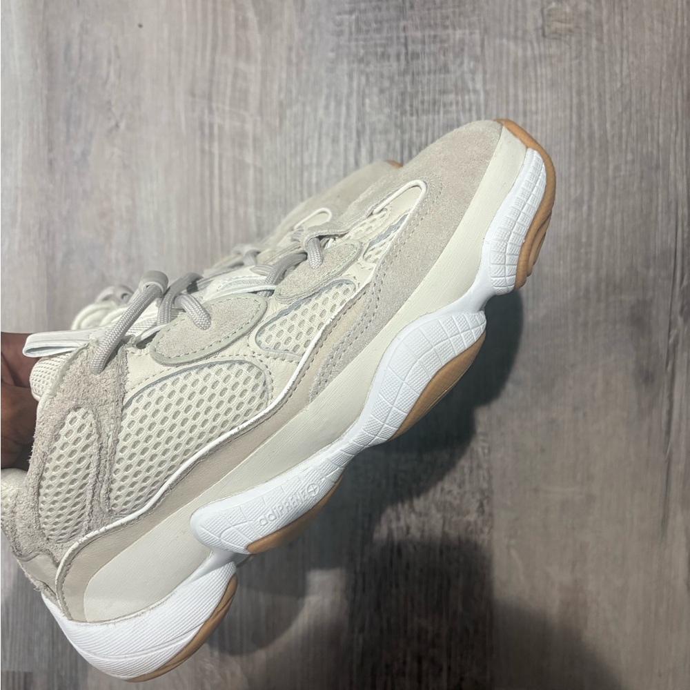 Adidas Cream and White Mesh Sneakers